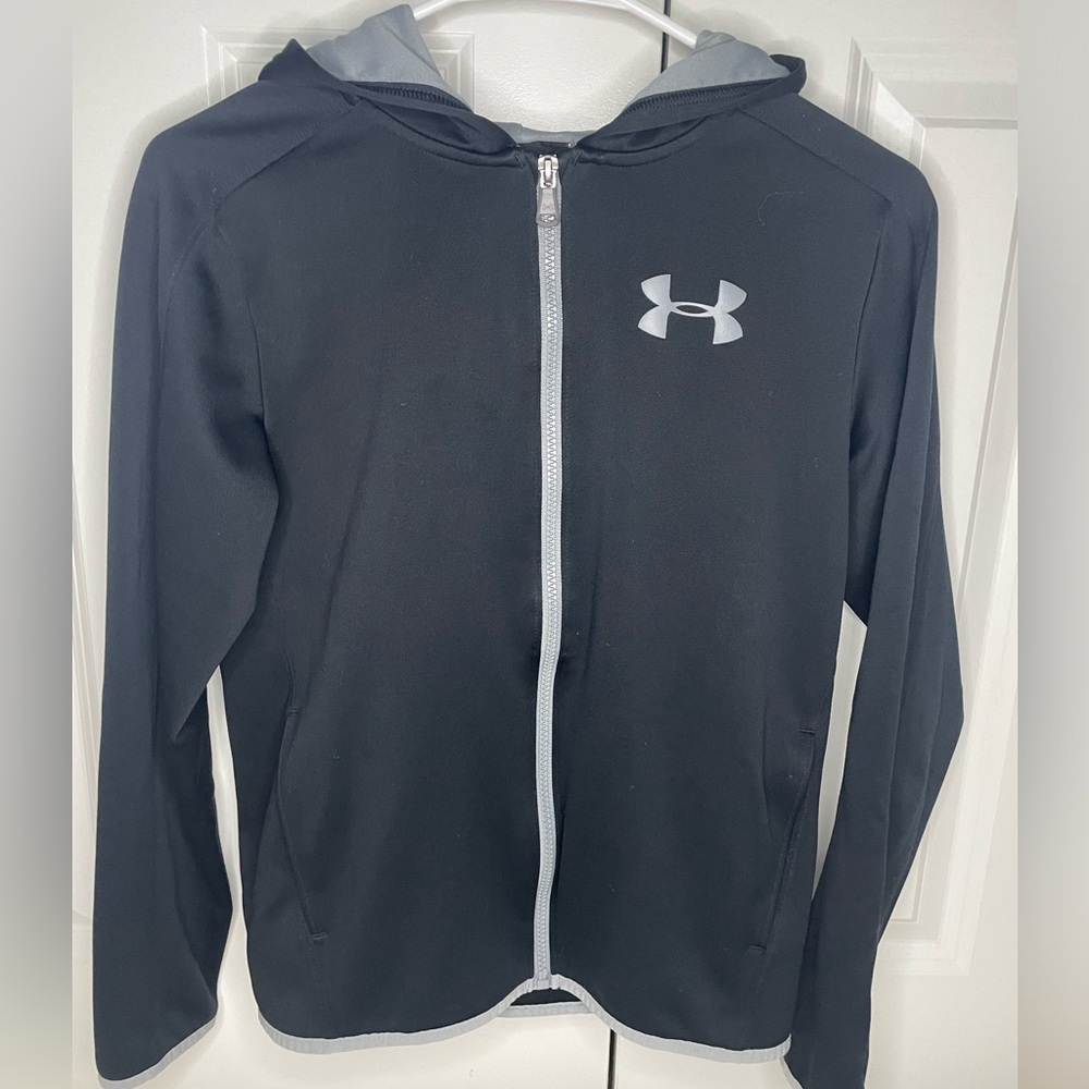 Under Armour Black Loose Fit Cold Gear full zip hoodie -YXL